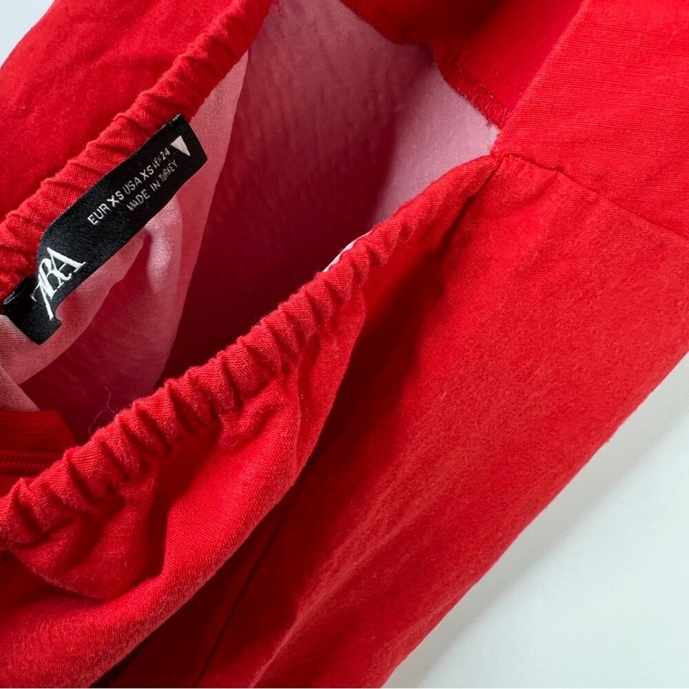 Zara Red Linen Blend Voluminous Strappy Halter Dress. Blogger fave!🔥 - Picture 8 of 13